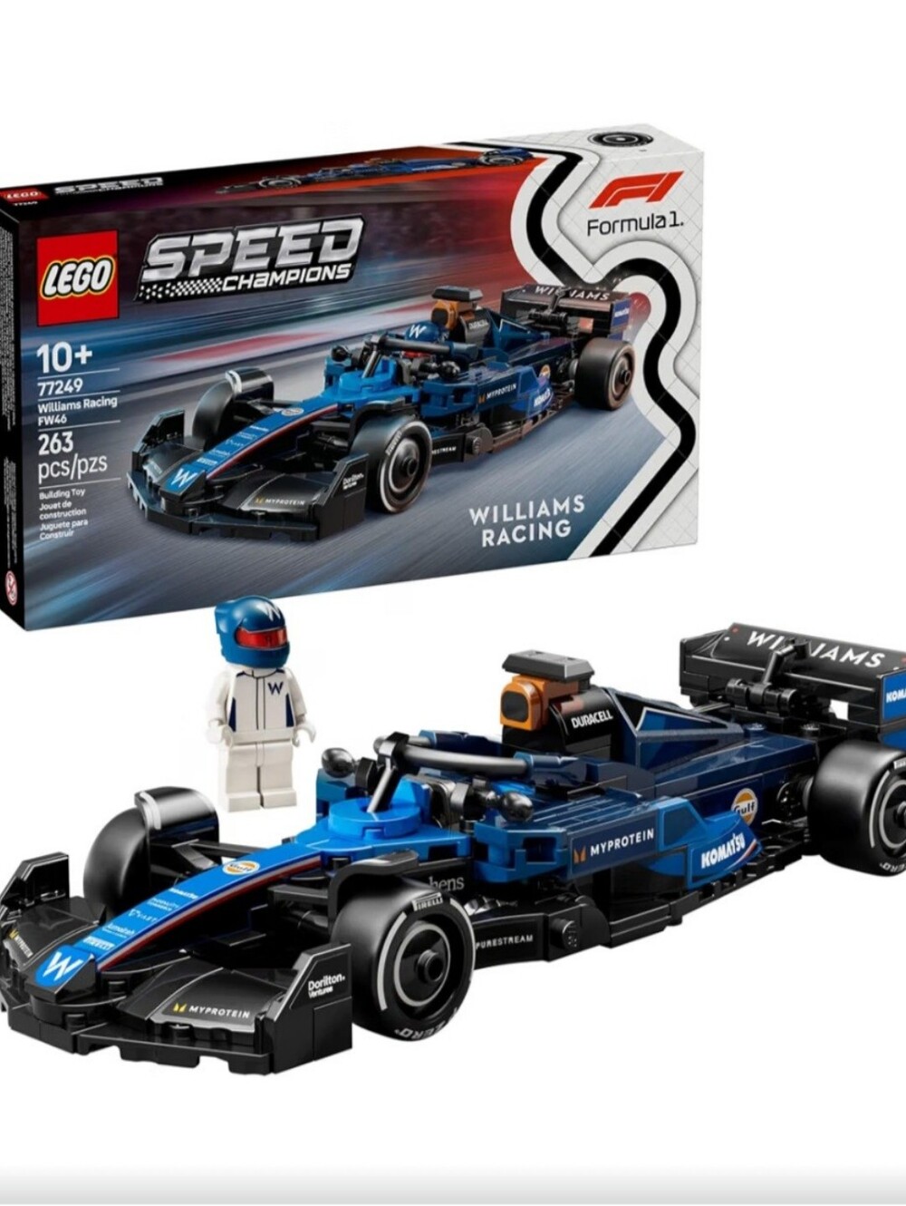 LEGO Speed Champions Williams Racing FW46 F1 Race Car Toy - Building Set for Kid